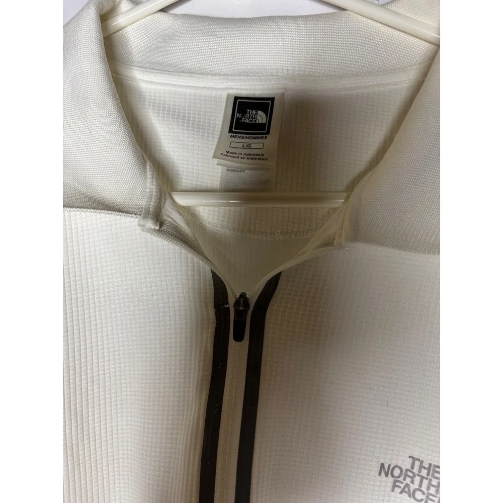 The North Face VaporWick Mens White Quarter‎ Zip Polo Shirt Textured L AT8U